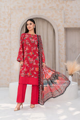 3-PC Unstitched Airjet Lawn Shirt Bamber Crinklr Printed Dupatta Parisa By Wania | WL-487